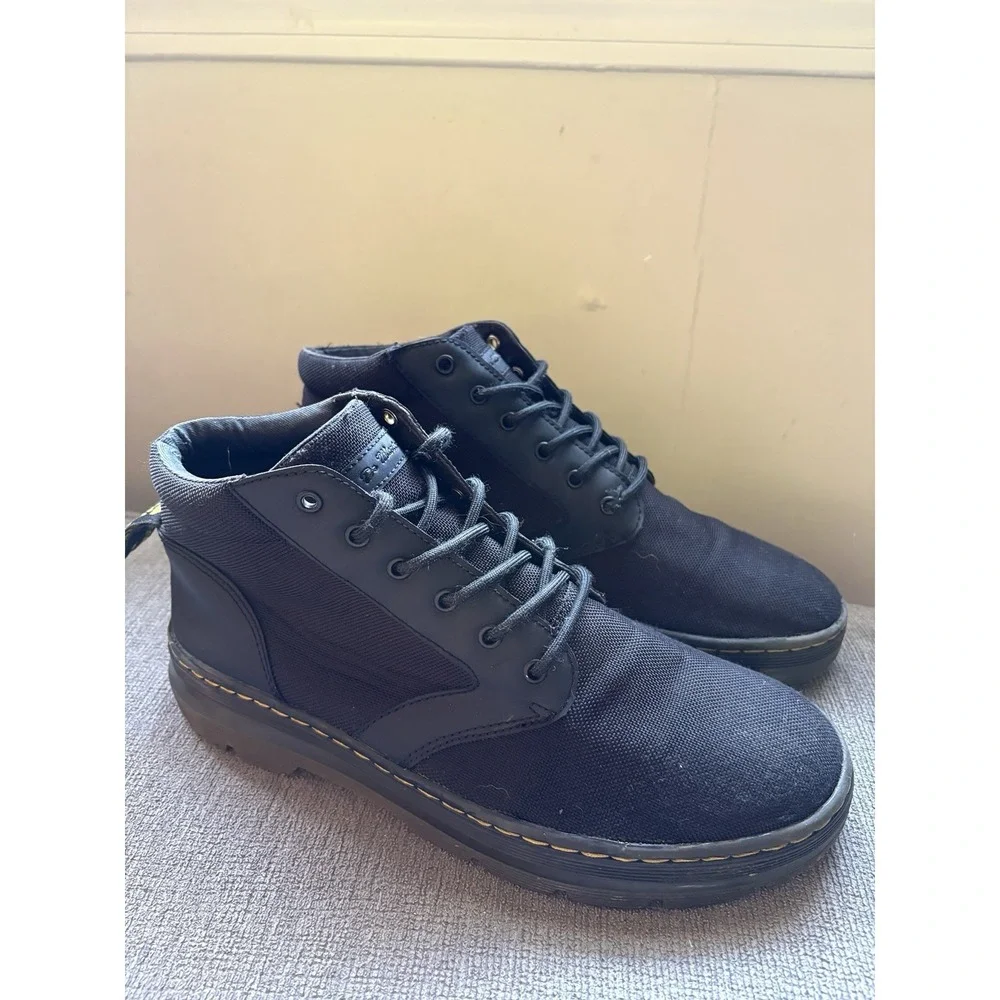 Dr. Martens Bonny Boots Mens 10 Womens 11 Black Nylon Chukka Ankle Lace Up Y2K
